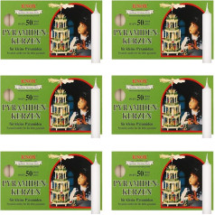 OLShop AG Knox Pyramid Candles White Pack of 6 (6 x 50 Pieces) Size: Approx. 14 x 70 mm Christmas Candles