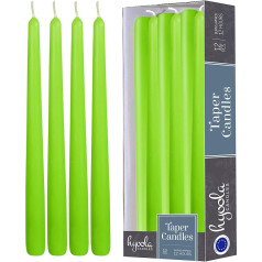 Hyoola Taper Candles - 35 cm Lime Green, Drip-Free Table Candles - Candles Long Burning Time 12 Hours - Pack of 12