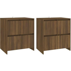 Vidaxl 2 x Sideboard Chest of Drawers Side Cabinet Multi-Purpose Cabinet Standing Cabinet Brown Oak Look 70 x 41 x 75 cm Wood Material