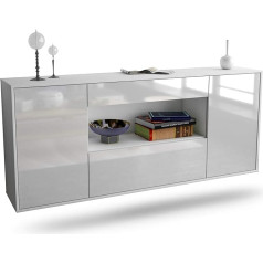 Dekati Ann Arbor Sideboard Hanging (180 x 77 x 35 cm) Body White Matt - Front High Gloss White - Push to Open - Smooth Running Rails