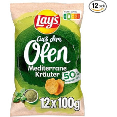 Lay's From the Oven Mediterranean Herbs - Crispy Seasoned Potato Chips from the Oven for a Successful Party with Nutri-Score [B]-(12 x 100g)