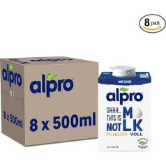 Alpro This is Not Milk 3.5 Percent - Vegan - Naturally Lactose Free - Rich in Fibre, Calcium and Vitamins - 8 x 500ml - Durable