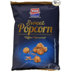 XOX Gourmet Popcorn Toffee Caramel, Pack of 12 (12 x 125 g)