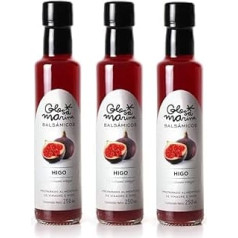 GLOSA MARINA HIGO Crema Balsámica de Higo Balsamic Vinegar Cream Fig (3 x 250 ml) Pack of 3