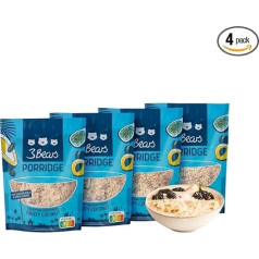 3Bears Porridge Fruity Coconut I 4 x 400 g Vegan Porridge with Whole Grain Oatmeal I With Pure Natural Sweetness and No Additives I Also As Oatmeal, Breakfast Porridge or Overnight Oats
