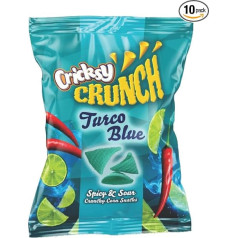 Cricksy Crunch Turco Blue, 120g – Blauer Mais-Snack mit Chili- und Limettengeschmack, Perfekt für Partys & Filmabende