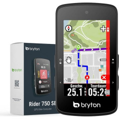Bryton Rider 750SE 2.8 Inch Colour LCD Touchscreen GPS Bike Computer Offline EU Map Compatible with Bicycle Radar 40 Hours Battery Life Navigation with Turn-by-Turn Follow Track