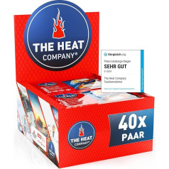 The Heat Company Hand Warmers - Extra Warm - Pocket Warmers - 12 Hours Warm Hands - Ready to Use - Air Activated - Completely Natural - 10 or 40 Pairs