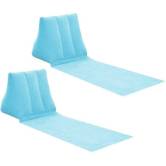 1 Pair Inflatable Outdoor Sunbathing Beach Mat Cushion Flocking Beach Chairs with Backrest Inflatable Lounger for Portable Travel Camping