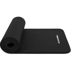 MSPORTS Gym Mat, Studio 183 x 61 x 1.0 or 1.5 cm, incl exercise poster and carrying straps, skin-friendly, phthalate-free, soft for yoga mat