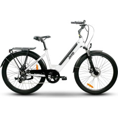 Jeep E-Bikes Unisex - Adult TLR 7021 E-Bike, White, 28 Inches