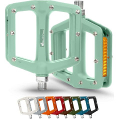 IMPALAPRO - Bicycle Pedals with Reflectors Made of Nylon Fibre and Sealed Bearing 9/16 Inch - Flat Pedals Reflector - Bicycle Pedals City Bike - Pedals Gravel Bike - MTB Pedals with Reflector