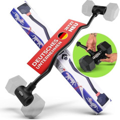 Kraftwilli Dumbbell Plus SZ | Transforming Dumbbells EZ Bar Barbell Set | Stainless Steel up to 90 kg | Strength Training at Home