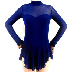 WQZzjm Blaue Eislaufkleider für Damen, Eiskunstlaufkleidung, Wintersport-Outfit für Damen, einfache Mannschaftssport-Performance-Kleidung (Blau M)