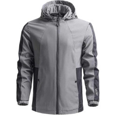 SRZYMJ Coat Men's Grey Winter Jacket Long Warm Transition Jacket with Hood Thin Outdoor Jacket Lightweight Sport Softshell Jacket Warm Quilted Vest Black Functional Jacket Parka Sports Jacket Leisure