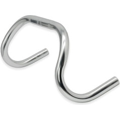 P4B Handlebar for your bike, railway / fixie, round shape, for clamping 25.4 mm, diameter handlebar end = 23.8 mm, bicycle handlebar, in silver/anodised