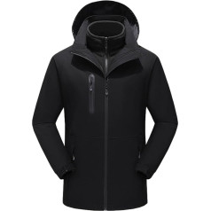 SRZYMJ Jacket Men's Transition Jacket Sporty Parka Men's Waterproof Sports Vest for Men Jacket Removable Sleeves Transition Jacket Men's Waterproof Parka Men's Waterproof Sleeveless Hoodie Men