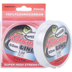 ANGRYFISH 100% Fluorocarbon Fishing Line, Invisible Underwater, Fast Sinking, Ultralow Stretch Fishing Line, 2-30 lb