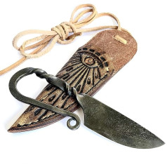 Toferner - Celtic Mini - Hand Forged Knife - Sport - Handmade Original Leather Case - Polished & Hardened Blade Beautiful Product