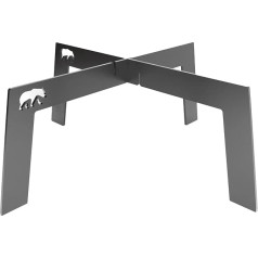 Fire Grill 1.2m 2 Pack BBQ Stand for Camping Travel Outdoor (Large)