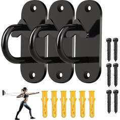 3 Pack Resistance Band Wall Anchor Wall Mount Workout Anchor Wall Mount Anchor Heavy Duty Battle Rope Anchor Strap for Resistance Trainer Strength Training Systems Yoga Swing Hammocks