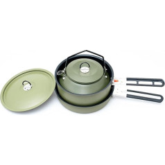 Camping Cookware for 1-2 People, Portable Frying Pan, Non-Stick Pot, Pan and Kettle, Kit for Outdoor Adventure