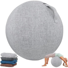 Homnova Seat Ball Cover, 55 cm / 65 cm / 75 cm, Cotton + Linen Protection, Yoga Ball Cover, Foldable Seat Balls, Fabric Cover for Fitness Ball, Pilates, Yoga Ball, Grey, 65 cm