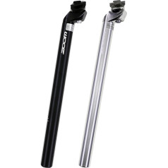DJC Fahrrad-Sattelstütze für MTB, Rennrad, Kies, Aluminium, leicht, 25,4 mm, 26,8, 27,2, 28,6, 30,4, 30,9, 31,6 mm, schwarz, silber, City-Ladenfahrrad