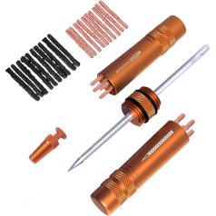 Aracey Tubeless Bike Tire Repair Kit - Fixiert Mountainbike und Rennrad Reifenpannen - Inklusive Reifen Reparatur Gabel Reibahle, 30 Speckstreifen Tubeless Bike Tire Repair Kit (Orange)