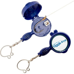 Hook-Eze Fishing Tool for Tying and Securing Fishing Hooks and Cutting Lines for Safer Travel with Pre-Assembled Hooks on 2 Fishing Rods Multifunctional