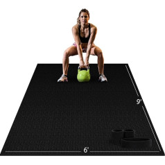 LifeTrim Extra Large Premium Exercise Mat, 2.9 x 1.8 x 0.6 cm, Non-Slip XL Wide Mats for Home, Workout, Cardio Fitness, Home Fitness Mat, Non-Toxic, Durable, Use with or Without