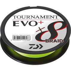 Daiwa Tournament x8 Braid Evo+, Chartreuse - TK10.2 kg - 0.14