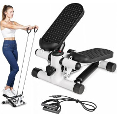 YSSOA Mini Stepper with Resistance Band, Stair Stepping Fitness Exercise Home Workout Equipment for Full Body Workout