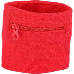 Absorbent Sports Tennis Wristband, Wrist Sweatbands, Zipper, Workout Purse, Gym, Wrist Bag, Breathable Bag, Sweatband, Wrist Wallet (Red)