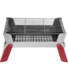 SUPER FOREST Holzkohlegrill, tragbarer BBQ-Grill, Edelstahl-Grill, Räuchergrill, Grilltisch, Mini-Größe, faltbar, entfernen, perfekt für Camping, Picknick, Gartenparty im Freien