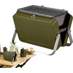 Tragbarer Holzkohlegrill, tragbarer Holzkohlegrill | Camping-Tischgrill | Zusammenklappbarer Kochherd für Camping, Terrasse, Hinterhof und überall zum Kochen im Freien