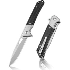 NedFoss ELF Folding Knife, Pocket Knife, Sharp, EDC Knife with G10 Handle, One-Handed Knife Made of D2 Steel, Outdoor Knife with Belt Clip, Pocket Knife, Sharp Survival Knife Outdoor for Everyday and