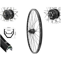 Front Wheel MTB 27.5 Hub Dynamo 6 Hole Disc Hollow Chamber Rim 650B Disc Brake DC19 Black