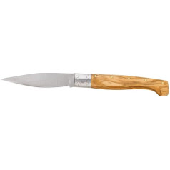 Ausonia – Pocket Knife Pattada with Stainless Steel Blade, Ring and Handle 20 cm Stainless Steel and Olive Wood Handle