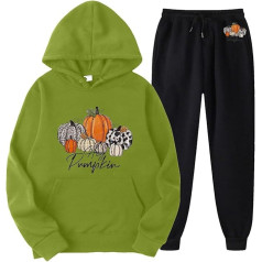 Women's Sports Suit Set, Hooded Top and Running Trousers, Hoodie Suit, Halloween Printed Tracksuit, 2-Piece Cap, Tracksuit, Casual Loose Loungewear Outfits, Winter, Modern Sports Outfit, Running