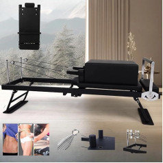 FUIPOT Pilates Reformer Machine, Foldable Pilates Equipment for Home Training, Pilates Reformer Machine Set for Balance Exercises, Endurance Improvement and Sculpt