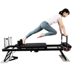 MACITA Foldable Pilates Reformer Machine, Adjustable Intensity Bed for Strength Training, Yoga Exercise Equipment, Perfect for Pilates Lovers, Black