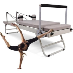 Multifunctional Foldable Pilates Reformer Workout Machine with Reformer Accessories, Reformer Box, Padded Jumping Board, 100kg Capacity