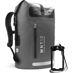 MNT10 Waterproof Backpack with Vertical Front Pocket 35L & 55L | Back with EVA Padding | Inner Compartment with Zip Pocket and Key Holder | Includes Mobile Phone Case