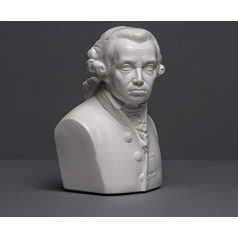 Immanuel Kant Sculpture Made of High-Quality Zellan, Handmade, Made in Germany, Bust in White, 16 cm