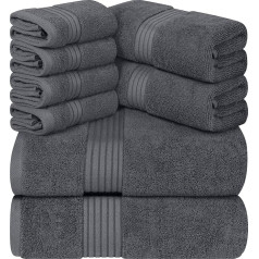 Utopia Towels Premium 700 g/m², 8 Pieces Towel Set, 2 Bath Towels, 2 Towels and 4 Washcloths – Cotton, Machine Washable, Hotel Quality, Super Soft and Absorbent