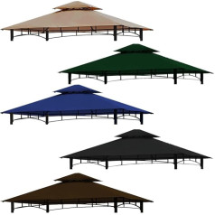 freigarten.de Replacement Canopy for BBQ Gazebos - 2.4 x 1.5 m - Antique Sand - Waterproof Gazebo Material: Panama PVC Soft 370 g/m² - Extra Strong - Model 11, cappuccino