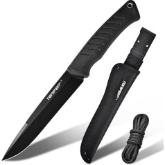 TONIFE Ares Full Tang Knife Fixed Knife with Sheath and Paracord, 8Cr14MoV Blade Outdoor Knife Camping Knife Survival Knife