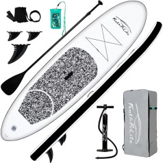 FEATH-R-LITE Inflatable 10 x 30 x 6 Inch Ultra-Light SUP for All Skill Levels Everything Included with Stand Up Paddle Board, ADJ Paddle, Pump, ISUP Travel Backpack, Leash, Waterproof Bag