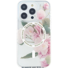 Ted Baker Flower Placement Antishock Case Compatible with iPhone 15 Pro Compatible with Magsafe - Clear Cream
